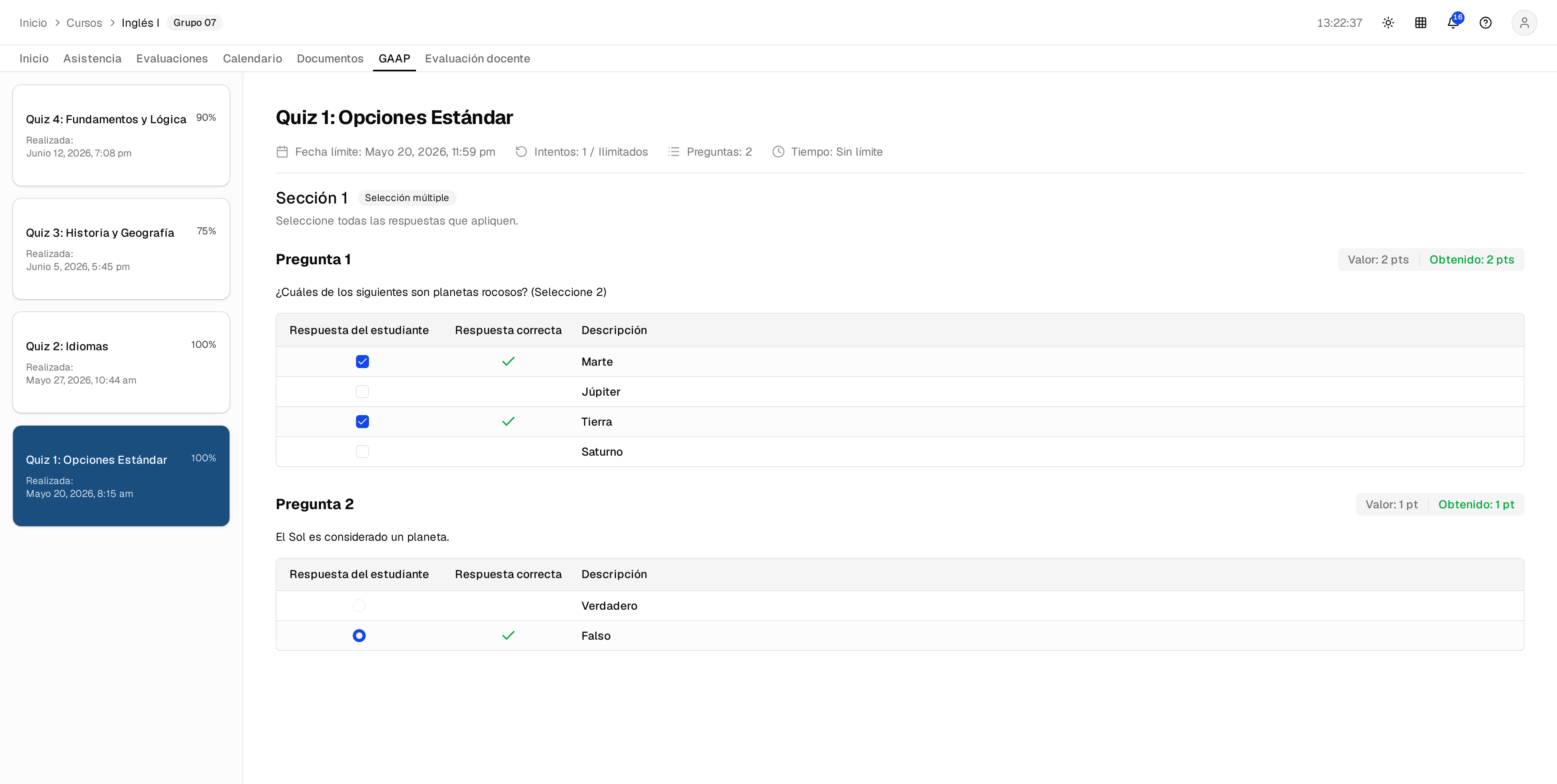 Learning Activities Manager (GAAP).