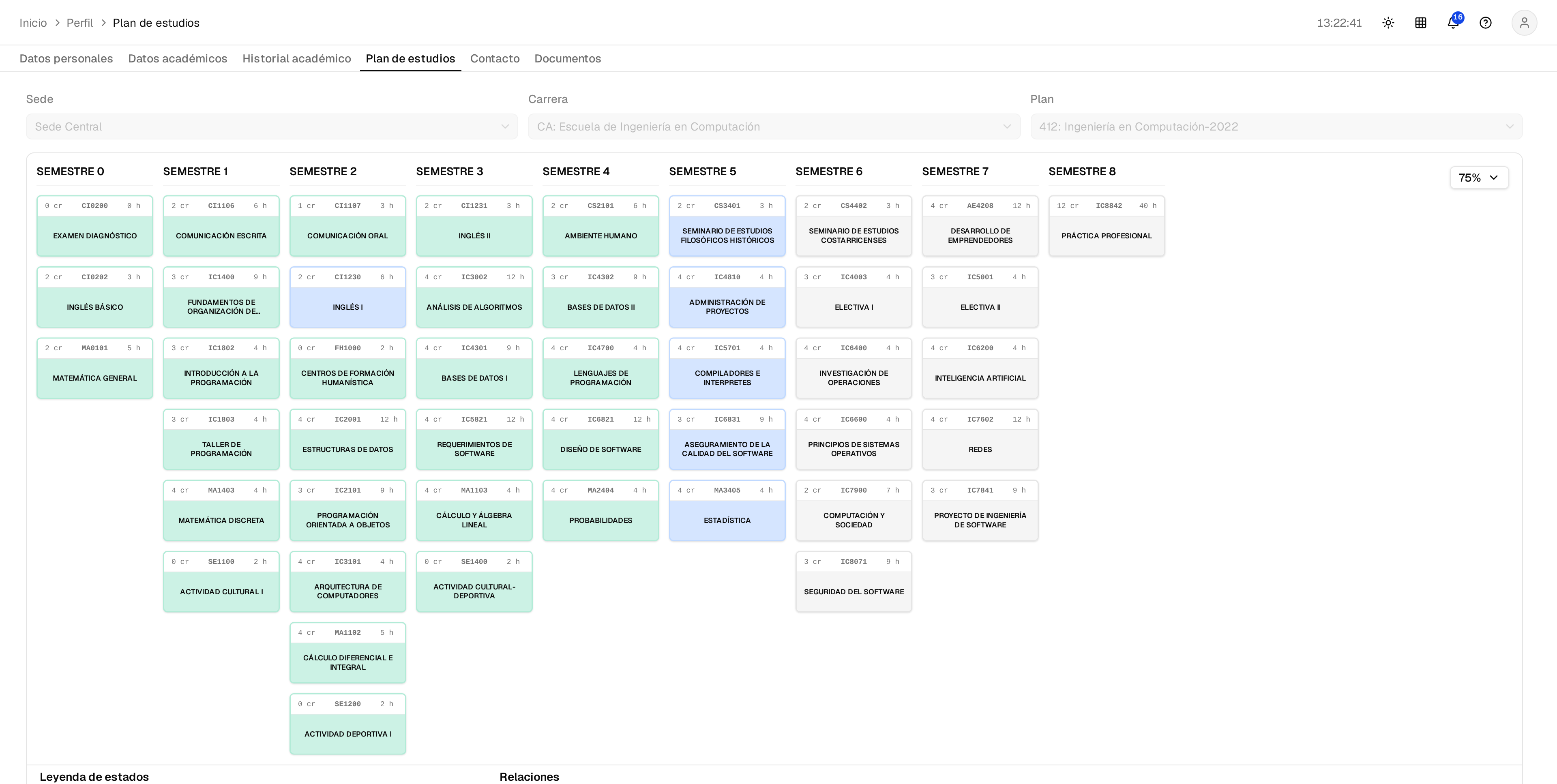Interactive curriculum map in Coursia.